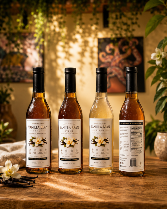 Layla Vanilla Bean Syrup | Premium Naturally Infused Coffee Syrup | Real Vanilla Beans | Cane Sugar | 375 mL
