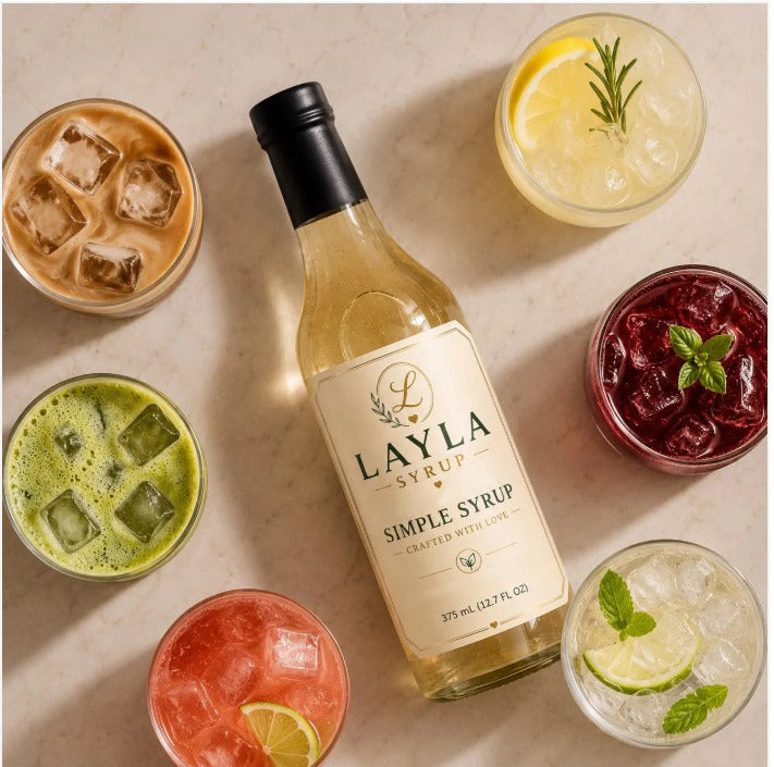 Layla Infused Simple Syrup – Premium Cane Sugar Syrup for Coffee, Tea, Cocktails & Desserts