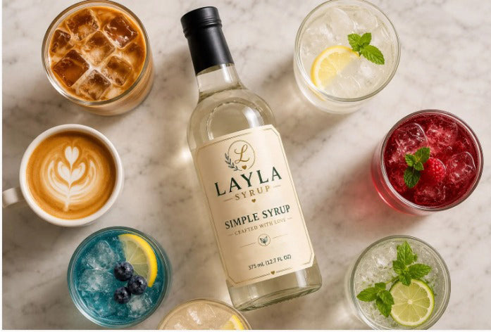 Layla Infused Simple Syrup – Premium Cane Sugar Syrup for Coffee, Tea, Cocktails & Desserts