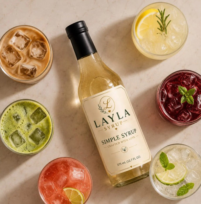 Layla Infused Simple Syrup – Premium Cane Sugar Syrup for Coffee, Tea, Cocktails & Desserts
