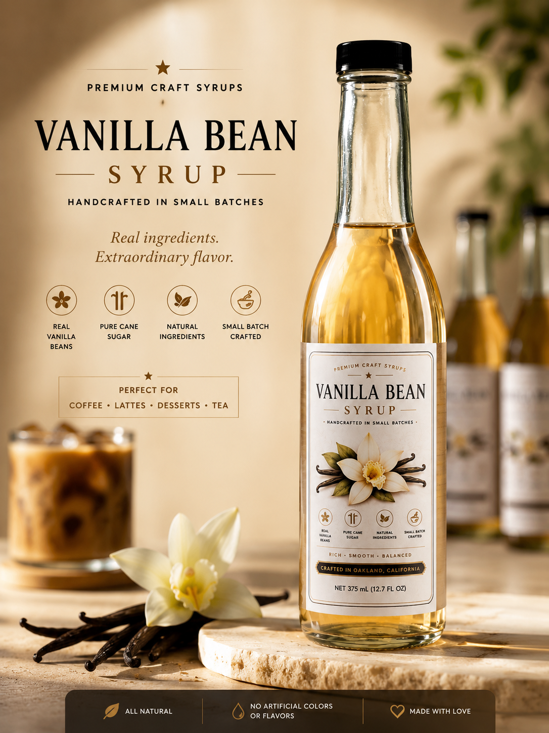 Layla Vanilla Syrup | Premium Coffee & Beverage Syrup (375 ml)
