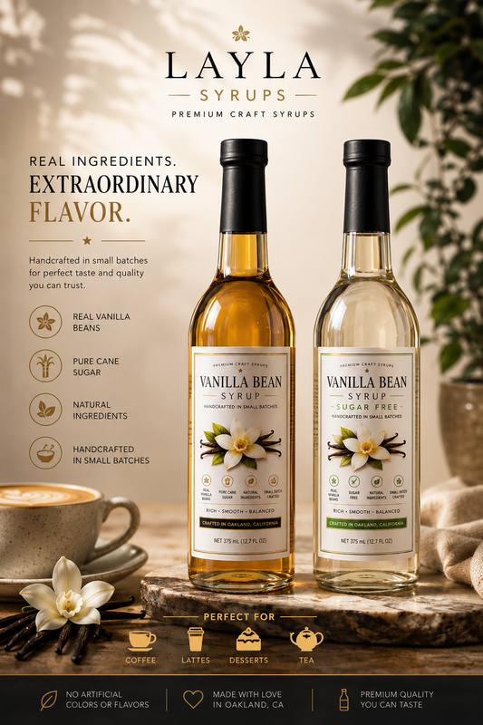 Layla Vanilla Syrup | Premium Coffee & Beverage Syrup (375 ml)